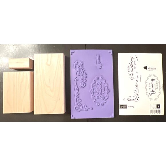 Stampin Up! Yummy wood mounted rubber stamp set 113782 new unmounted holiday - Picture 2 of 2